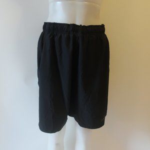 Mens Nike Dri-Fit Black Gray Drawstring Activewear Basketball Shorts XL *